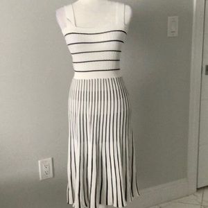 ALEXIS STRIPED MIDI LENGTH DRESS